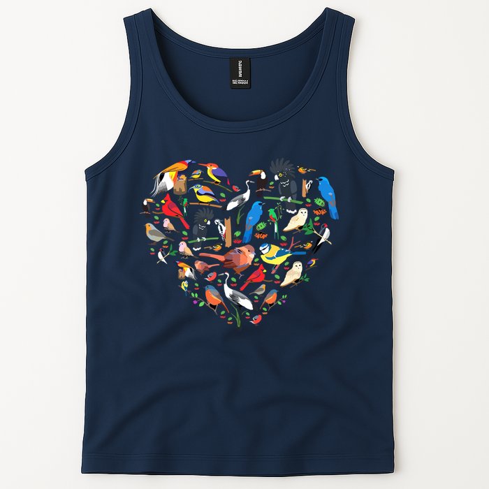 Bird Heart Birding Bird Watching Birder Bird Watcher Tank Top