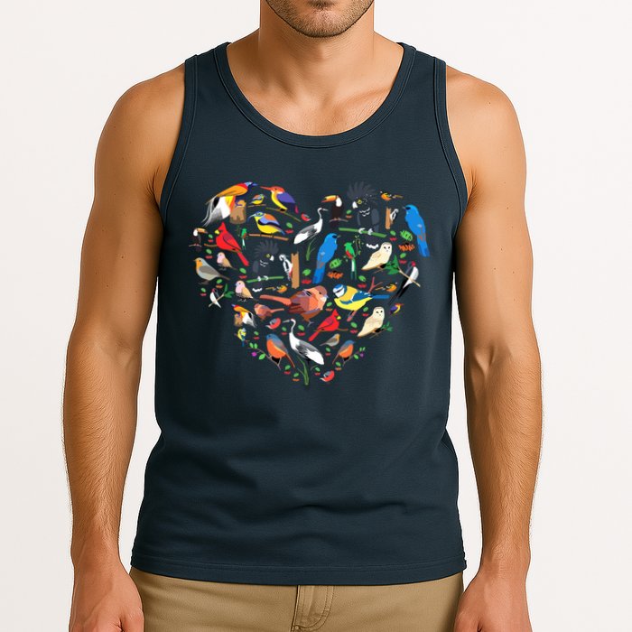 Bird Heart Birding Bird Watching Birder Bird Watcher Tank Top