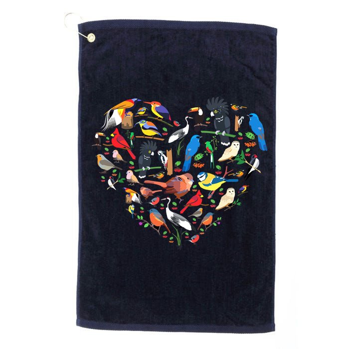 Bird Heart Birding Bird Watching Birder Bird Watcher Golf Towel