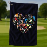 Bird Heart Birding Bird Watching Birder Bird Watcher Golf Towel