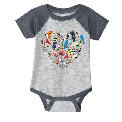 Bird Heart Birding Bird Watching Birder Bird Watcher Infant Baby Jersey Bodysuit
