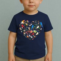 Bird Heart Birding Bird Watching Birder Bird Watcher Toddler T-Shirt