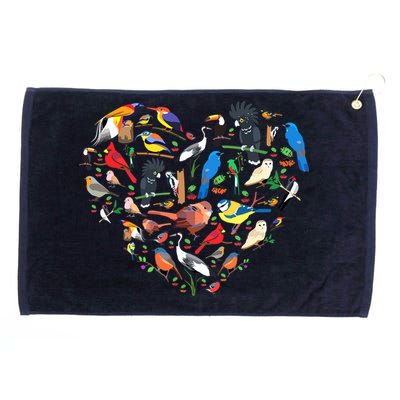 Bird Heart Birding Bird Watching Birder Bird Watcher Grommeted Golf Towel