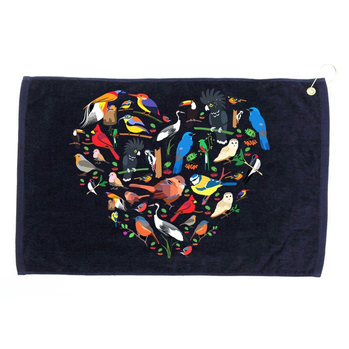 Bird Heart Birding Bird Watching Birder Bird Watcher Grommeted Golf Towel