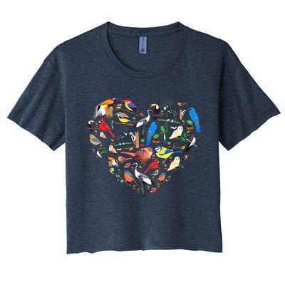 Bird Heart Birding Bird Watching Birder Bird Watcher Crop Top
