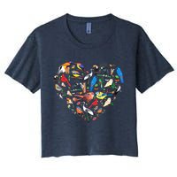 Bird Heart Birding Bird Watching Birder Bird Watcher Crop Top