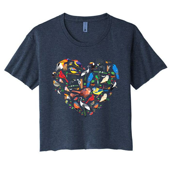 Bird Heart Birding Bird Watching Birder Bird Watcher Crop Top