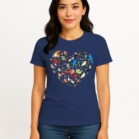Bird Heart Birding Bird Watching Birder Bird Watcher Womens T-Shirt