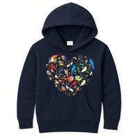 Bird Heart Birding Bird Watching Birder Bird Watcher Kids Hoodie