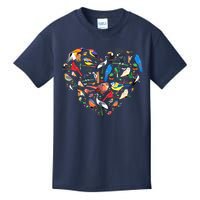 Bird Heart Birding Bird Watching Birder Bird Watcher Kids T-Shirt