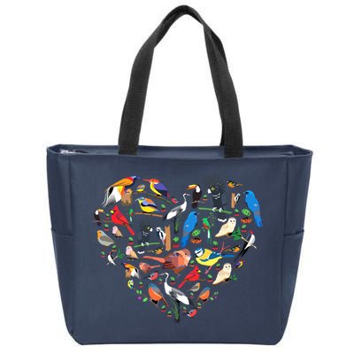 Bird Heart Birding Bird Watching Birder Bird Watcher Zip Tote Bag