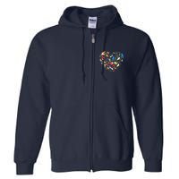 Bird Heart Birding Bird Watching Birder Bird Watcher Full Zip Hoodie