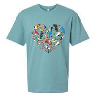 Bird Heart Birding Bird Watching Birder Bird Watcher Sueded Cloud Jersey T-Shirt