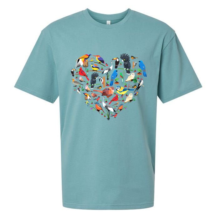 Bird Heart Birding Bird Watching Birder Bird Watcher Sueded Cloud Jersey T-Shirt