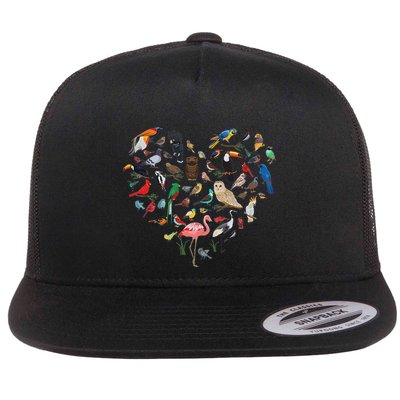 Bird Heart Birding Bird Watching Birder Bird Watcher Flat Bill Trucker Hat