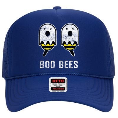 Boobees Halloween Costume Boobs Boo Bees Gift High Crown Mesh Back Trucker Hat