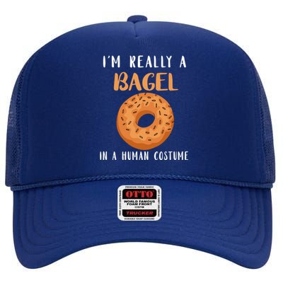 Bagels Hu Costume Baker Baking Bagel Lover Bagel Gift High Crown Mesh Back Trucker Hat