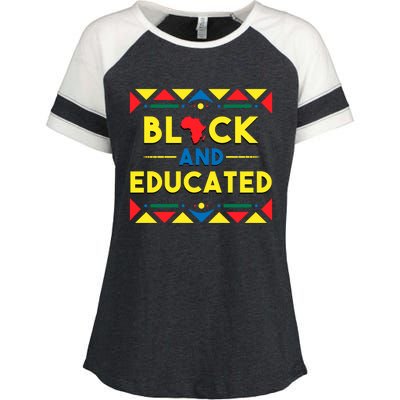 Black History Cool Gift Black And Educated African Colors Gift Enza Ladies Jersey Colorblock Tee