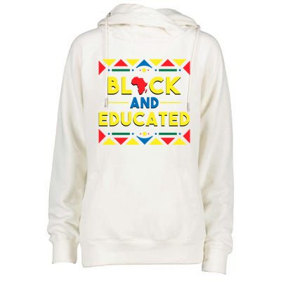 Black History Cool Gift Black And Educated African Colors Gift Womens Funnel Neck Pullover Hood