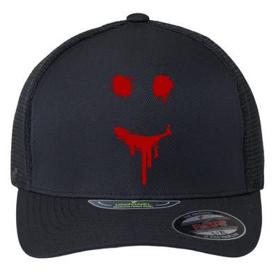 Bloody Halloween Costume I Blood Splatter Smile Flexfit Unipanel Trucker Cap