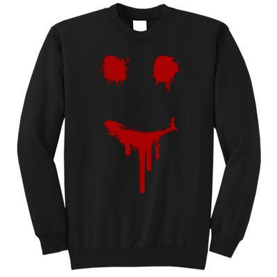 Bloody Halloween Costume I Blood Splatter Smile Sweatshirt