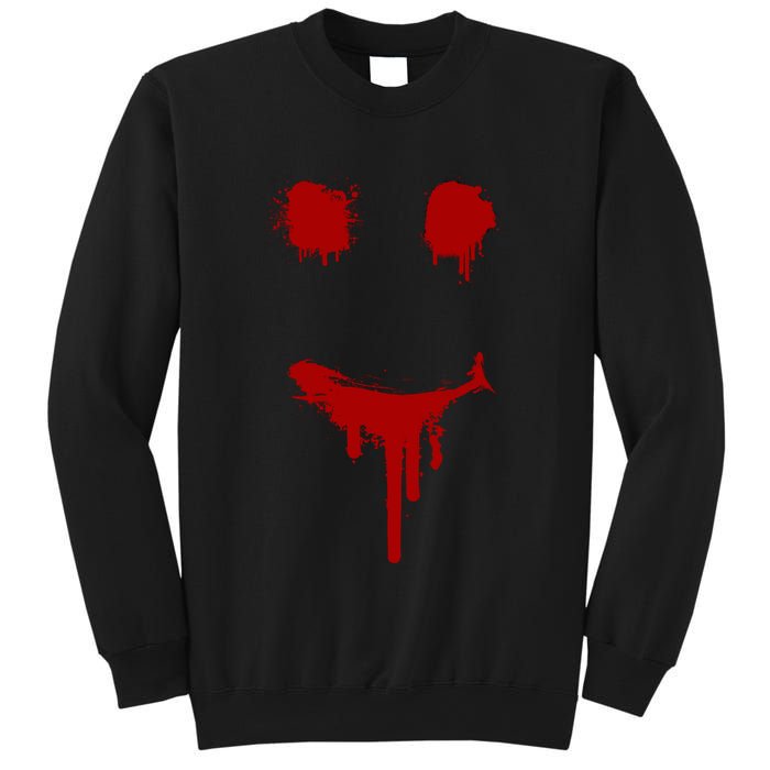 Bloody Halloween Costume I Blood Splatter Smile Sweatshirt