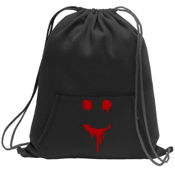 Bloody Halloween Costume I Blood Splatter Smile Sweatshirt Cinch Pack Bag