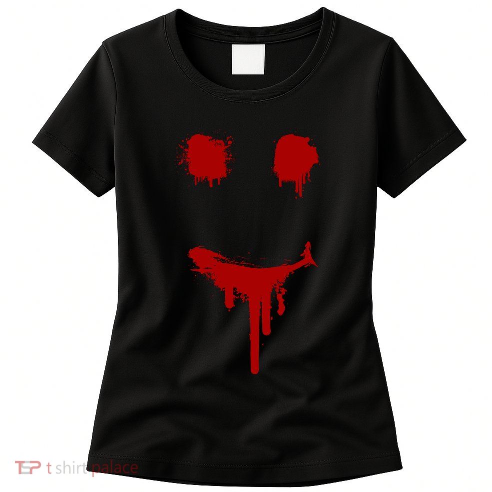 Bloody Halloween Costume I Blood Splatter Smile Womens T-Shirt