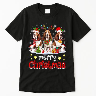 Basset Hound Christmas With Decorations Xmas Tall T-Shirt