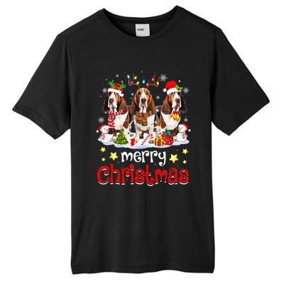 Basset Hound Christmas With Decorations Xmas Tall Fusion ChromaSoft Performance T-Shirt