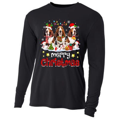 Basset Hound Christmas With Decorations Xmas Cooling Performance Long Sleeve Crew