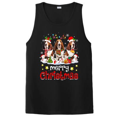 Basset Hound Christmas With Decorations Xmas PosiCharge Competitor Tank