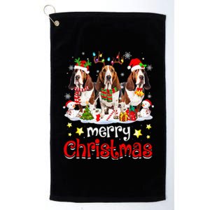 Basset Hound Christmas With Decorations Xmas Platinum Collection Golf Towel