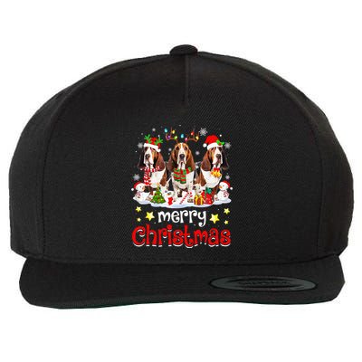 Basset Hound Christmas With Decorations Xmas Wool Snapback Cap