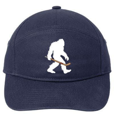 Bigfoot Hockey Cryptid Sasquatch Sport Player Gift 7-Panel Snapback Hat