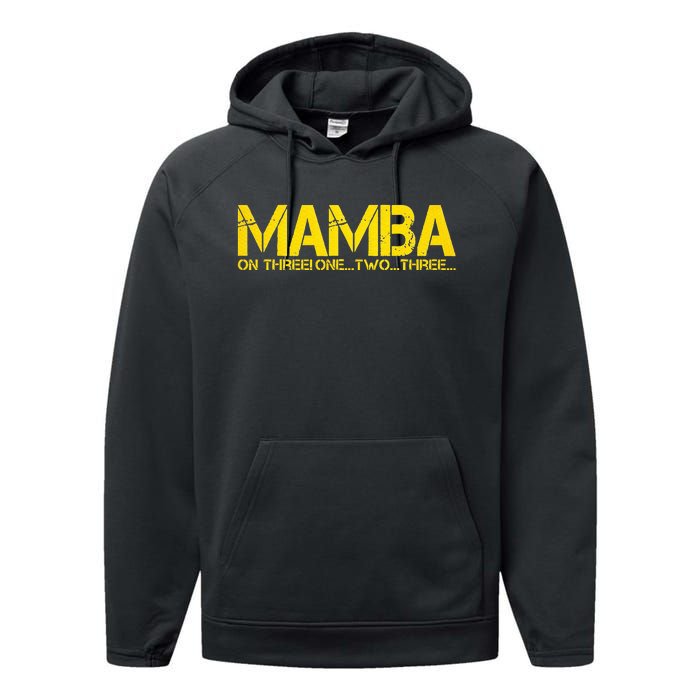 Basketball Hoop Champion M.A.M.B.A On Three Motivation Performance Fleece Hoodie