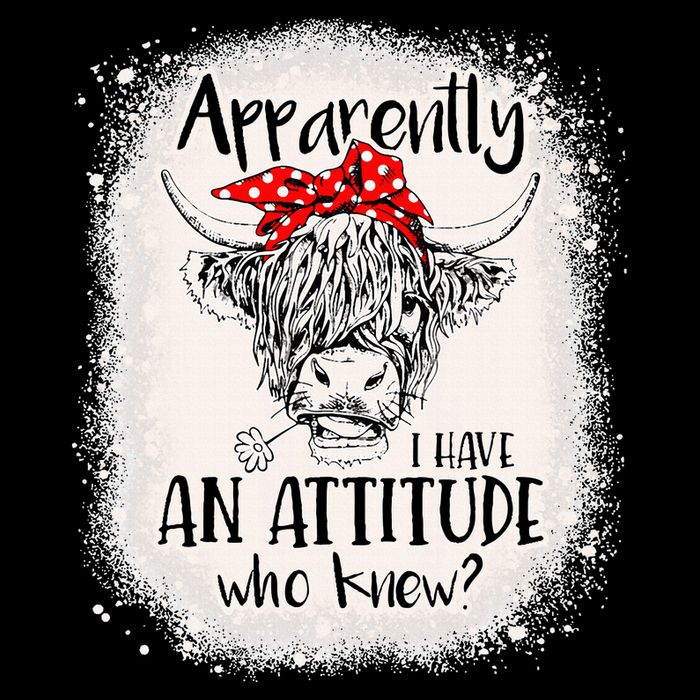 Bleached Highland Cow Apparantly I Have An Attitude Who Knew Legacy Cool Fit Booney Bucket Hat