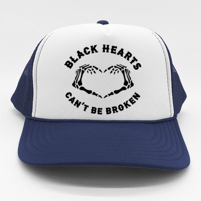 Black Hearts Cant Be Broken Skeleton Heart Hands Punk Goth Great Gift Trucker Hat