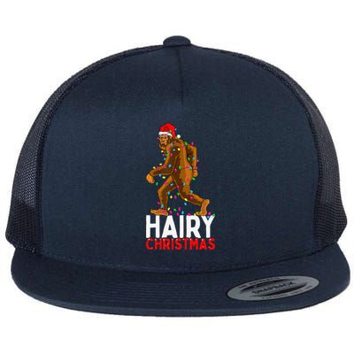 Bigfoot Hairy Christmas Funny Xmas Funny Pajama Flat Bill Trucker Hat