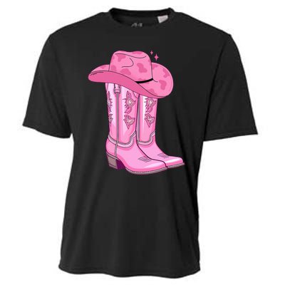 Boot Hat Cowgirl Cooling Performance Crew T-Shirt