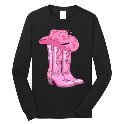 Boot Hat Cowgirl Long Sleeve Shirt