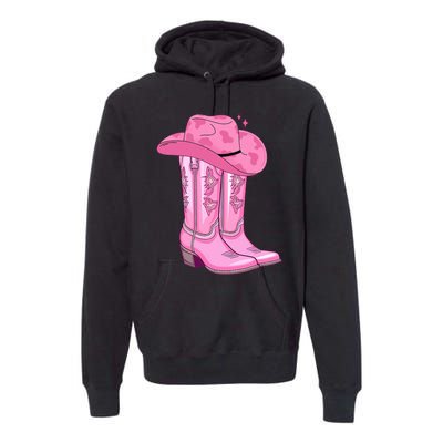 Boot Hat Cowgirl Premium Hoodie