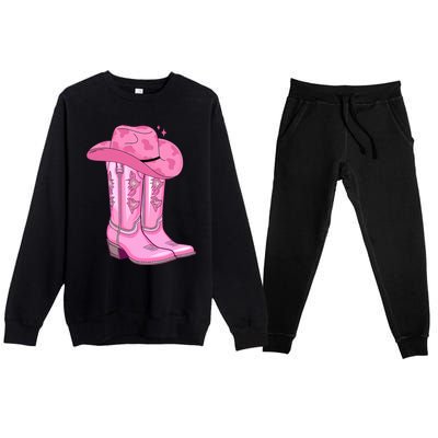 Boot Hat Cowgirl Premium Crewneck Sweatsuit Set