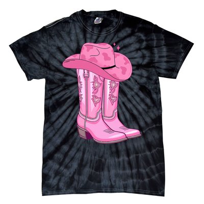 Boot Hat Cowgirl Tie-Dye T-Shirt