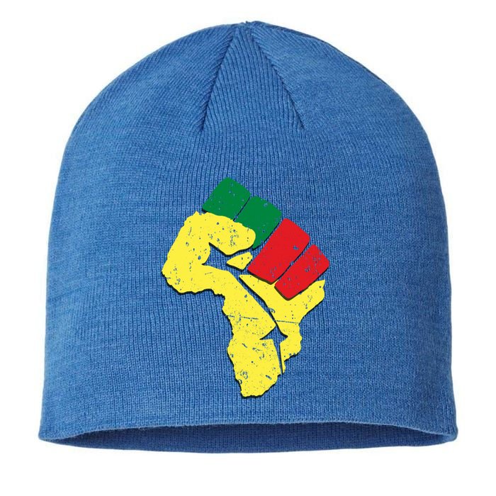 Black History Cute Gift Pan African Flag Colors Resist Fist Cool Gift Sustainable Beanie