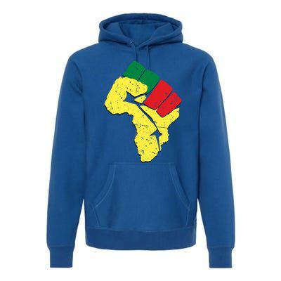 Black History Cute Gift Pan African Flag Colors Resist Fist Cool Gift Premium Hoodie