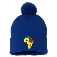 Black History Cute Gift Pan African Flag Colors Resist Fist Cool Gift Pom Pom 12in Knit Beanie