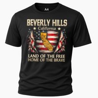 Beverly Hills California Usa Flag 4th Of July Cooling Performance Crew T-Shirt