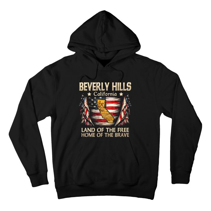 Beverly Hills California Usa Flag 4th Of July Hoodie