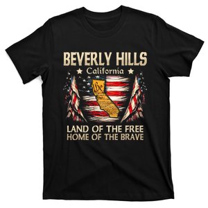 Beverly Hills California Usa Flag 4th Of July T-Shirt